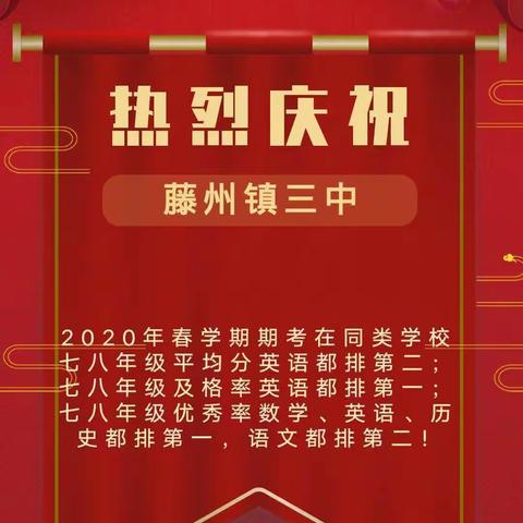 藤州镇第三中学2020年春学期期末考试成绩