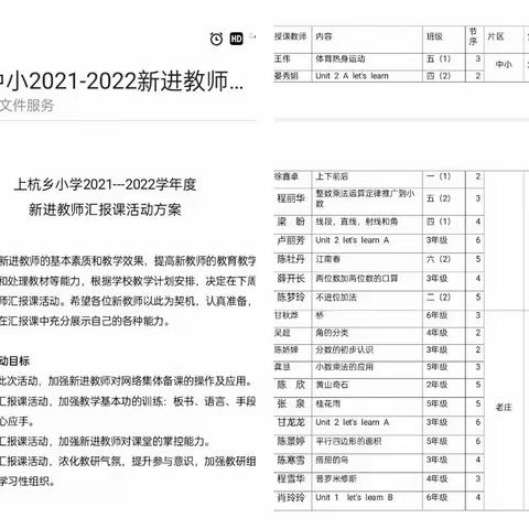 上杭乡小学开展新进教师汇报课活动