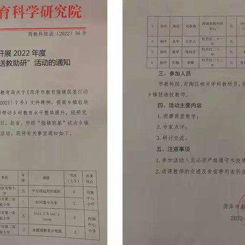 强镇筑基  送教助研——市教科院开展初中学科定点送教活动