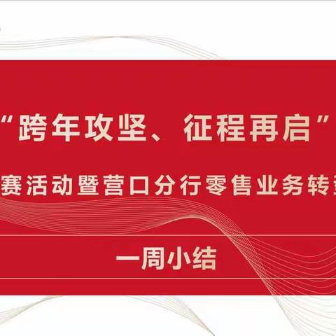 “跨年攻坚  征程再启”营销竞赛活动暨营口分行零售业务转型项目——一周小结