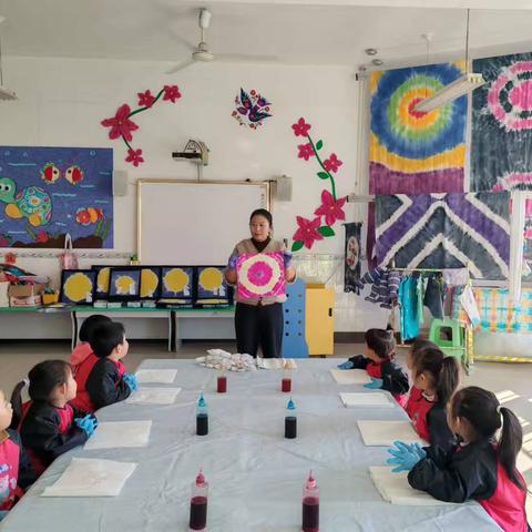 “扎”一束奇思，“染”一抹情怀——胜坨镇海南幼儿园中班扎染主题活动