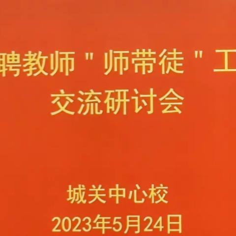 以师带徒促成长，凝聚青春正能量 ——城关中心校“师带徒”工作交流研讨会