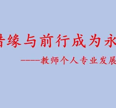 惜缘与前行成为永恒                   ——教师个人专业发展规划