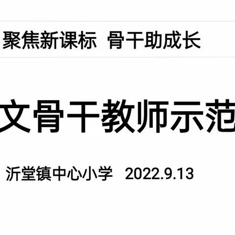 【沂小·教研】聚焦新课标，骨干助成长——沂堂镇中心小学语文骨干教师引领活动