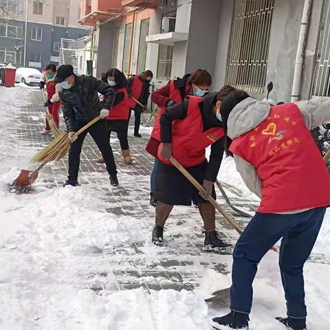 志愿铲雪保畅通 服务居民暖民心