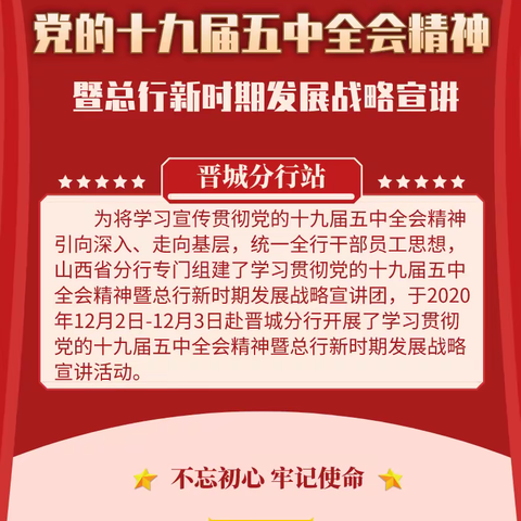 山西分行学习贯彻党的十九届五中全会精神暨总行新时期发展战略宣讲晋城站