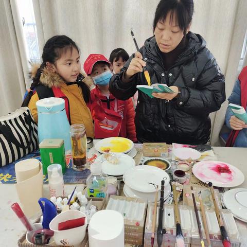 12月19号上午小记者参观平乐牡丹画