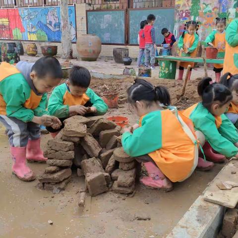 泥区探秘…肥城市实验幼儿园桃李八班泥巴区游戏活动纪实