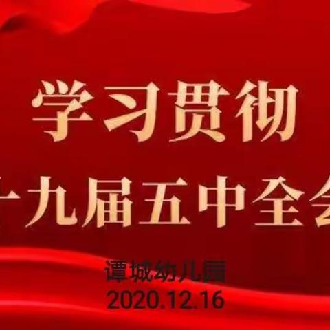 谭城幼儿园宣传贯彻党的十九届五中全会精神