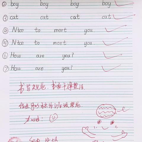 三年级英语优秀作业展示