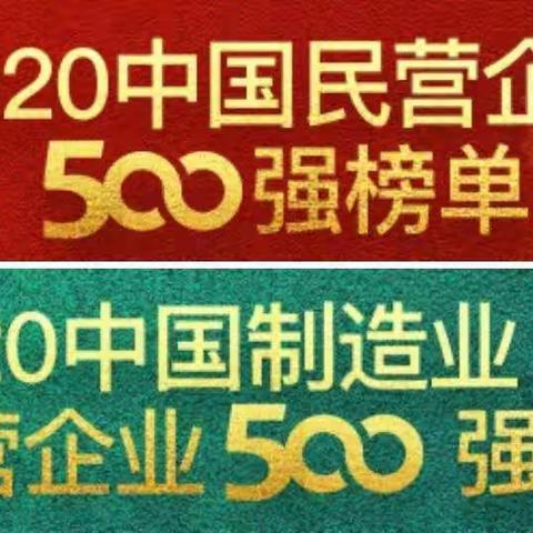 我市11家民营企业入围“2020中国民营企业500强”、12家民营企业入围“2020中国制造业民营企业500强”榜单
