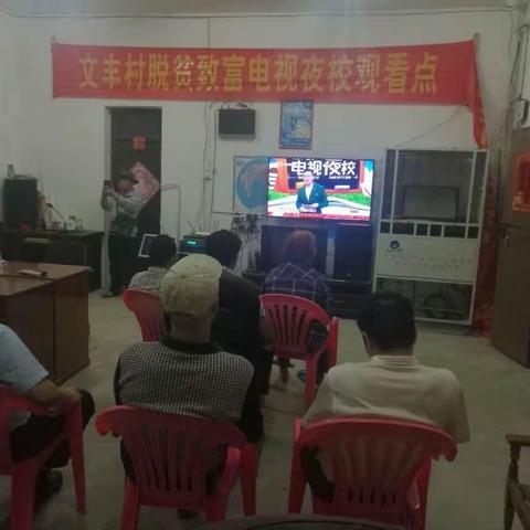市科工信局节能处、节能中心到文新坡镇文丰村和农民一起观看夜校