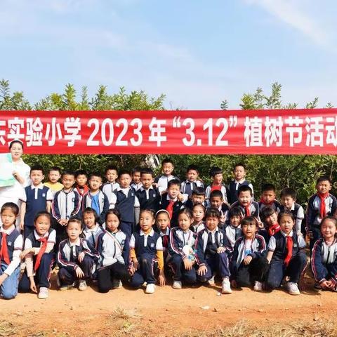 植树护绿，“树”你最美。                                  —今天的文山东实小二（2）班的植树节画面很“燃”……
