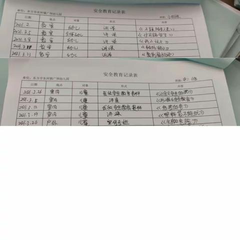 东方市东河镇广坝幼儿园三月安全教育活动