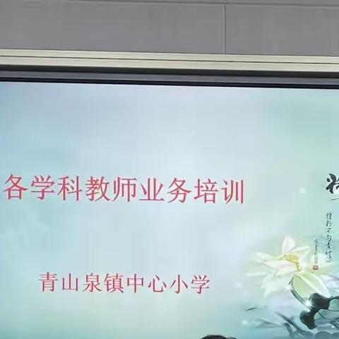 【青山泉镇中心小学 ——各学科教师业务培训纪实】“众人划桨开大船”