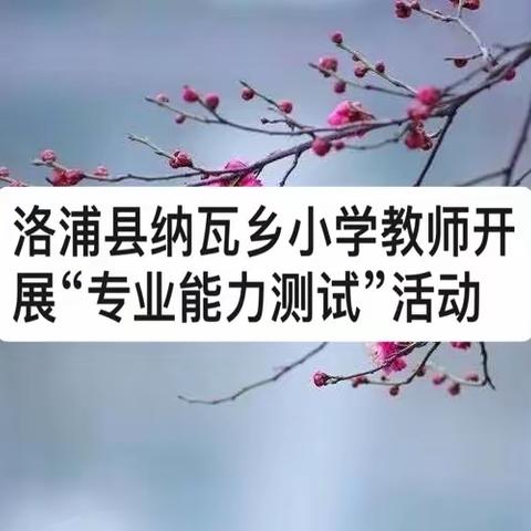 洛浦县纳瓦乡小学教师开展“专业能力测试”活动