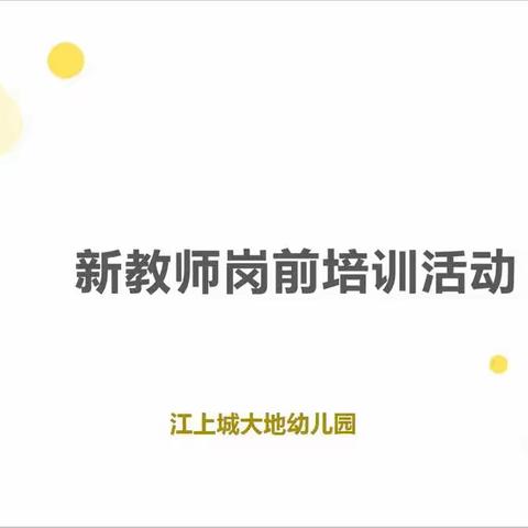 江上城大地幼儿园教师岗前培训