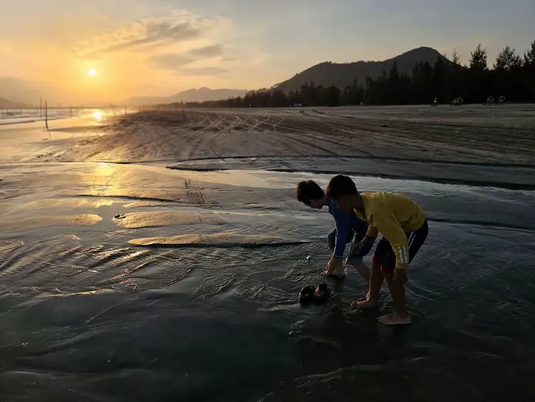 海边露营之拖鞋抓鱼