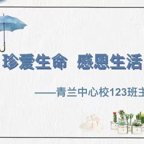 “珍爱生命，感恩生活”——青兰中心校123班心理健康教育主题班会