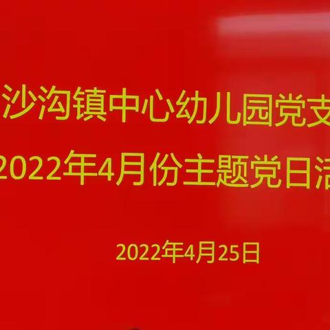 强党建  正师风  振作风——沙沟镇中心幼儿园党支部开展四月份主题党日活动