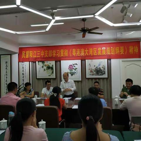 民盟三中支部学习贯彻《粤港澳大湾区发展规范纲要》精神