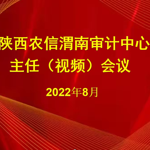 陕西农信渭南审计中心召开主任（视频）会议