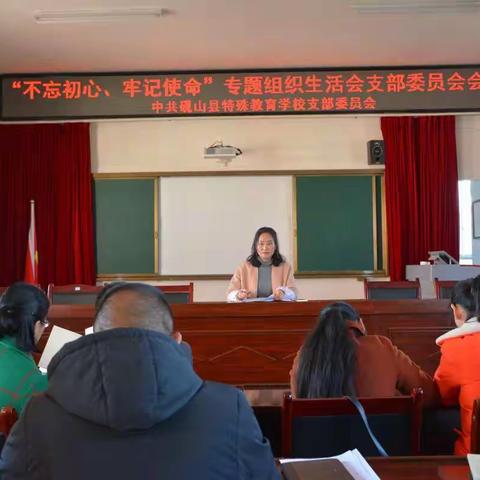 中共砚山县特殊教育学校支部委员会召开2019年度“不忘初心、牢记使命”专题组织生活会及开展民主评议党员大会