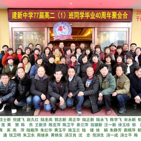 启东建新中学77届高二1班——毕业四十年聚会花絮