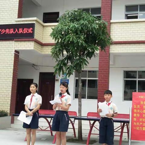 2020年张黄镇阳春村横山小学举行中国少年先锋队新队员入队仪式