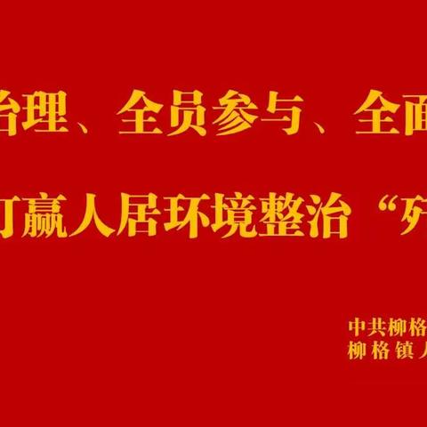 全域治理、全员参与、全面提升，柳格镇确保打赢人居环境整治“歼灭战”