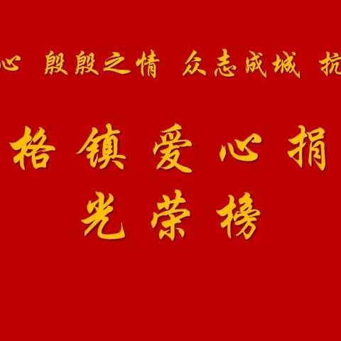 心系桑梓献爱心、众志成城抗疫情——柳格镇爱心人士在行动