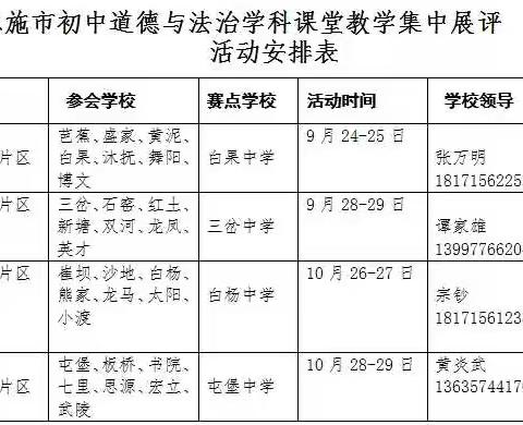 金桂飘香秋意浓，课堂展评促成长        -----初中道德与法治学科课堂教学展评记事