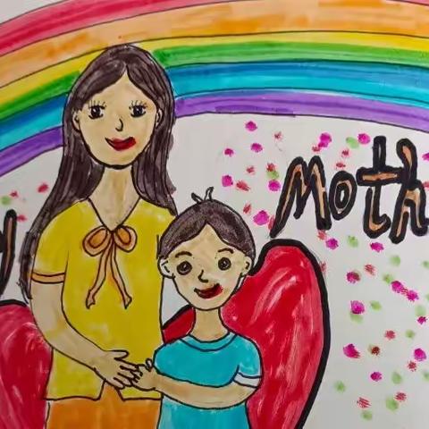 “花开五月 情韵笔尖”，师范路小学一年级三班，母亲节绘画日记作品展