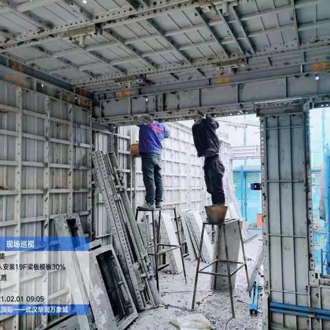 2021年2月1日，天气：多云。现场施工情况