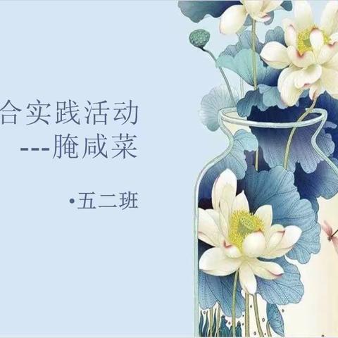 爽口腌菜—普利庄中心学校五二班综合实践活动