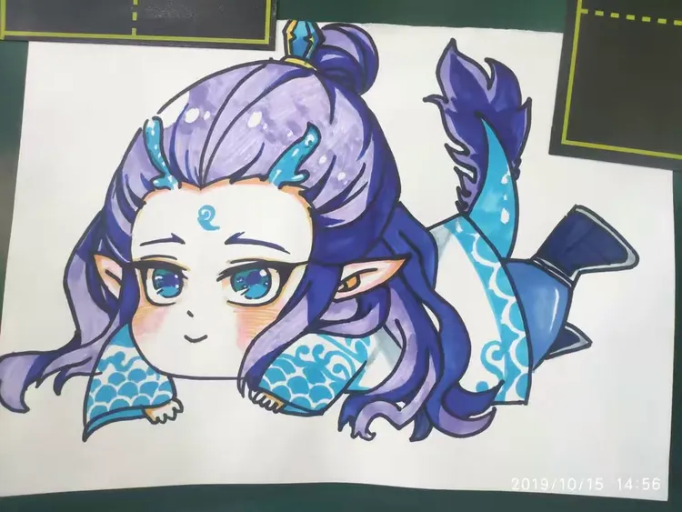 4学画，动漫《魔童降世》之敖丙