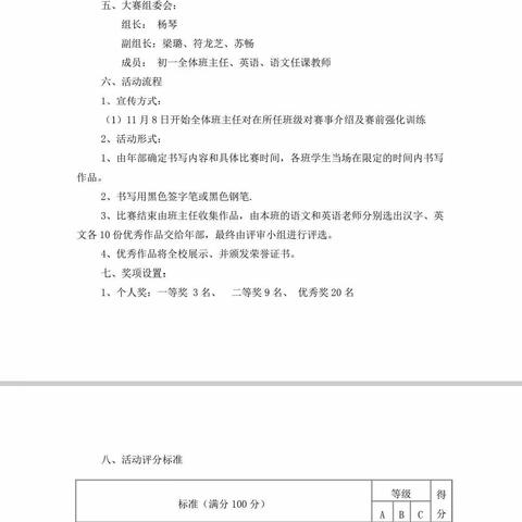 妙笔生辉  书我风彩——大洼区第一初级中学汉字、英文书写大赛活动纪实
