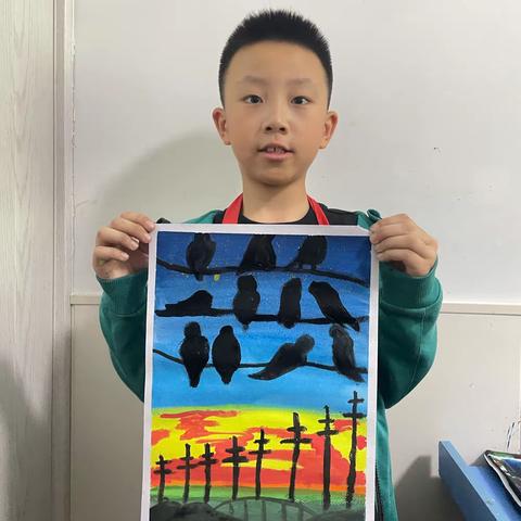 《夕阳与鸟》