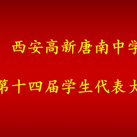 新接力，新活力，新动力--西安高新唐南中学召开第十四届学生代表大会