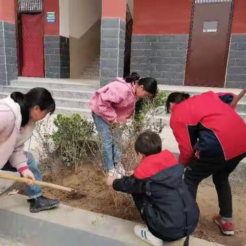 植树种花美校园                    ——公有学校春季种植活动