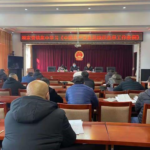 顾家营镇集中学习《中国共产党基层组织换届选举工作条例》