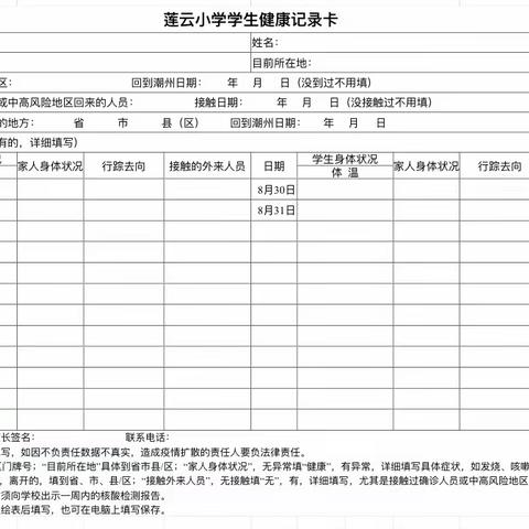 莲云小学2020一2021学年度一年级新生入学须知及分班情况公布。