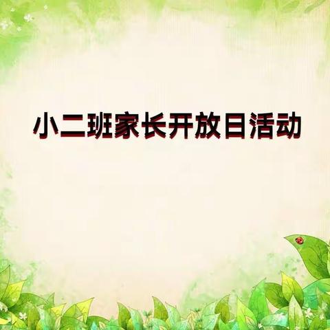 “相约美好，共见成长”——洋桃幼儿园小二班家长半日开放活动