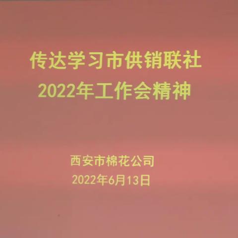 市供销联社棉花公司传达市供销联社2022年工作会精神