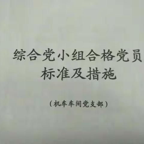 机车车间党支部综合党小组合格党员标准