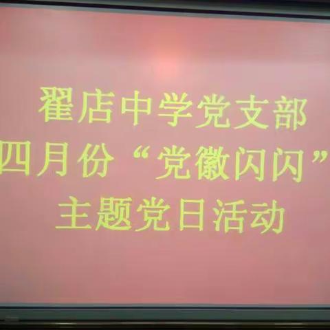 翟店中学党支部四月份“党徽闪闪”主题党日活动