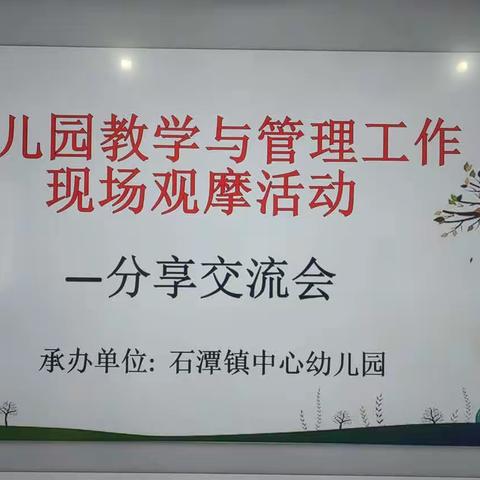 科学管理•携手前行——石潭镇中心校幼儿园教学与管理工作现场观摩活动