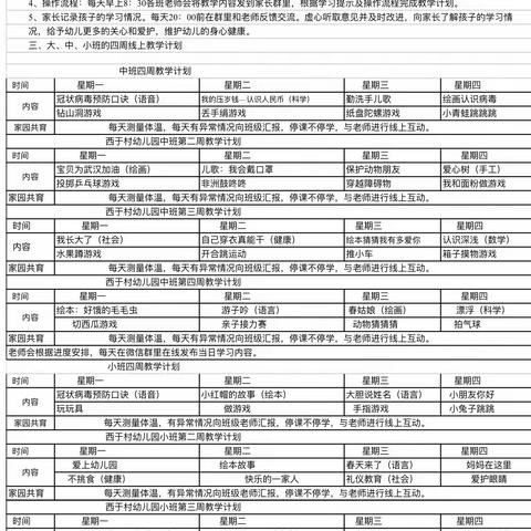 西于村幼儿园停课不停学线上教育活动