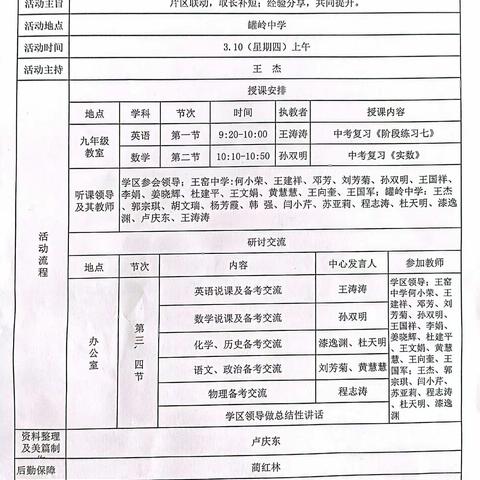 携手并进，共谋发展——王窑学区初中教学研讨暨中考备考会