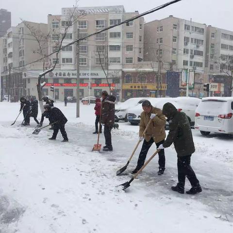 沙北街道石槽赵社区:撸起袖子齐动手 积极扫雪保畅通